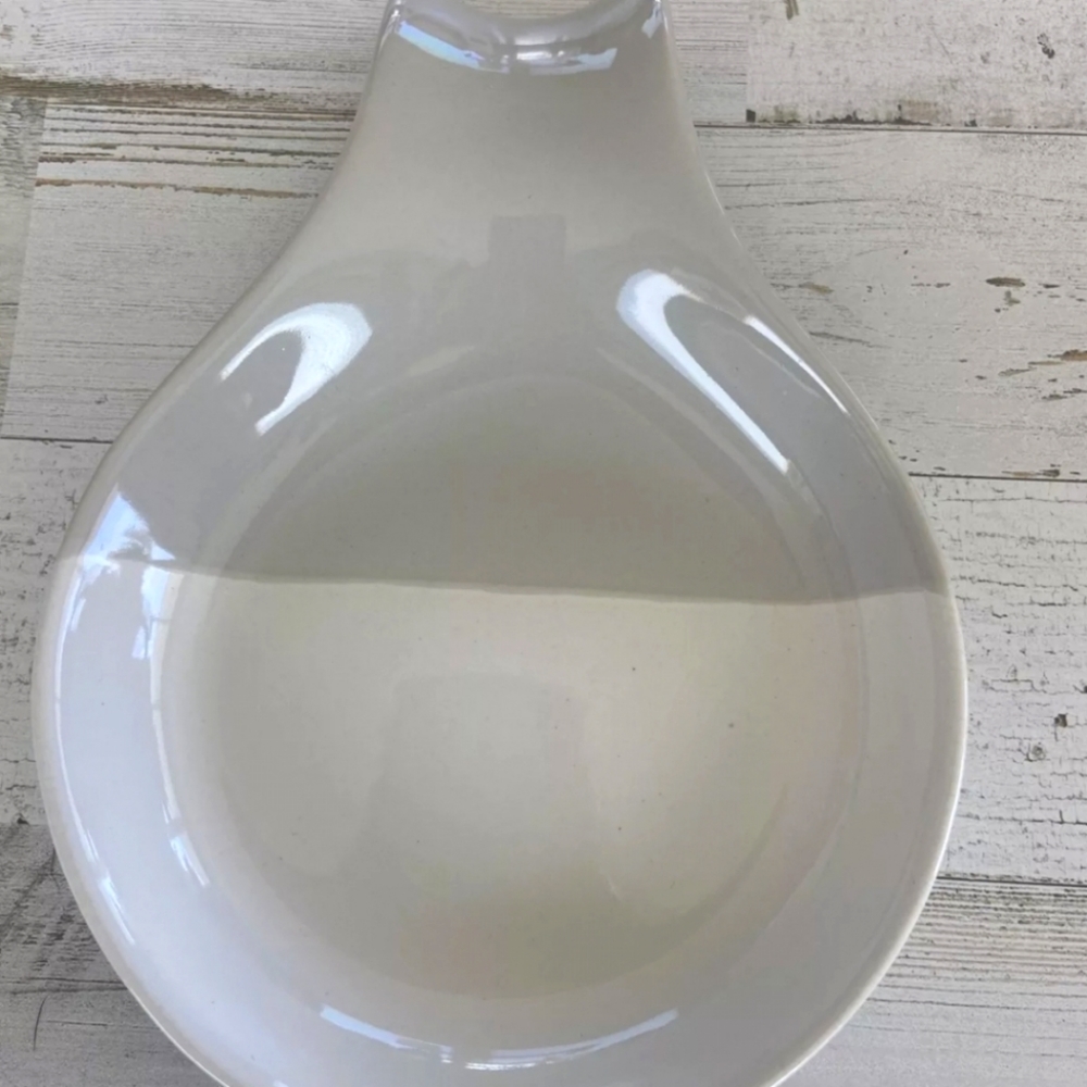 (FREE SHIPPING)☆Spoon Rest Gray New Ceramic Hand Dipped Farmhouse Fabfitfun New